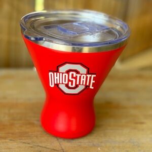 Ohio State Buckeyes Vacuum Insulated Stainless Steel Martini Glass & Lid 10oz